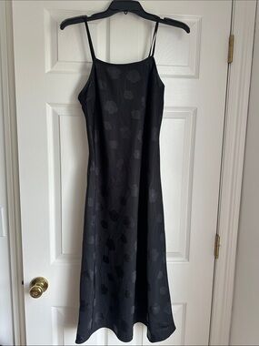 a new day Black Slip Dress with Subtle Floral Jacquard